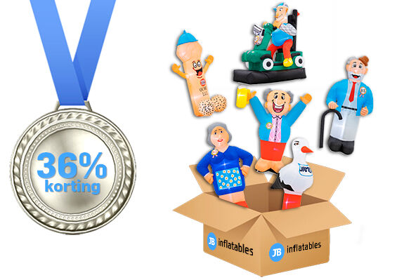 Opblaasbare Feestobjecten indoor actiepakket zilver kopen
